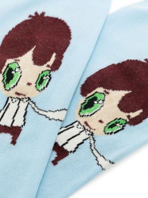 Pletené ponožky s potiskem Mira Mikati modré