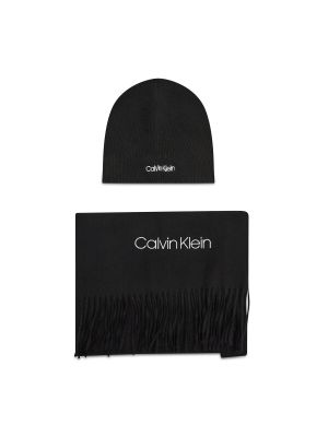 Echarpe en laine en laine Calvin Klein noir