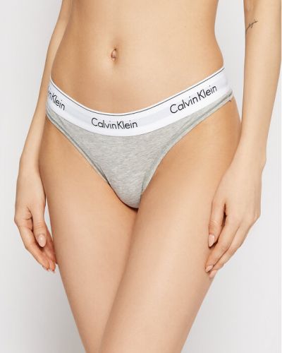 Chiloți tanga Calvin Klein Underwear gri
