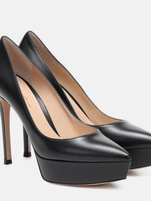 Plattform läder pumps Gianvito Rossi svart