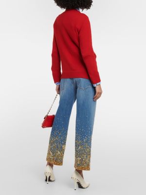 Кашмирен пуловер Valentino червено