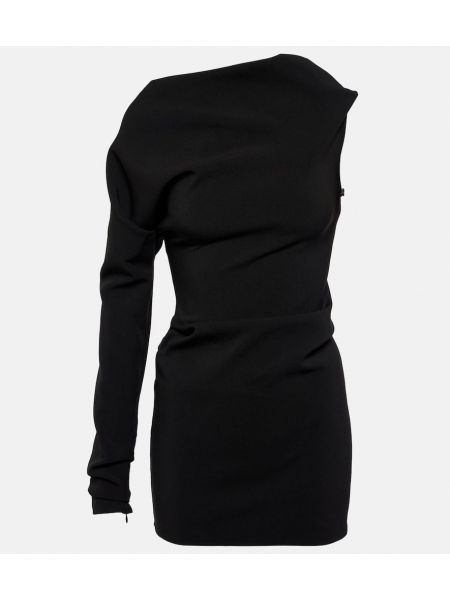 Jersey obleka z draperijo Maticevski črna