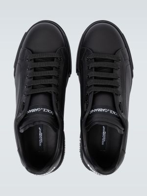 Δερμάτινα sneakers Dolce&gabbana μαύρο