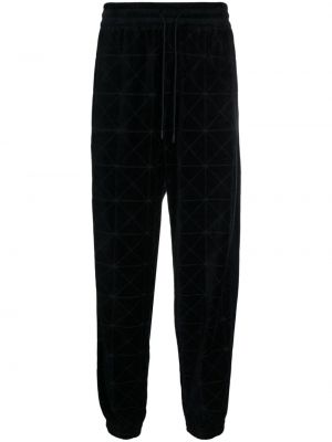 Pantaloni sport cu imprimeu geometric Emporio Armani albastru