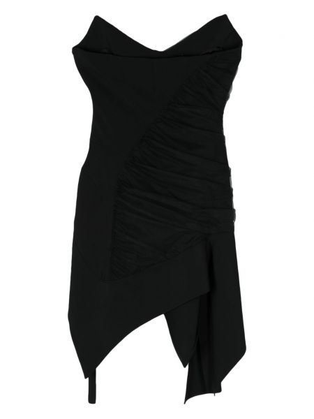 Asymetrické koktejlové šaty Mugler černé
