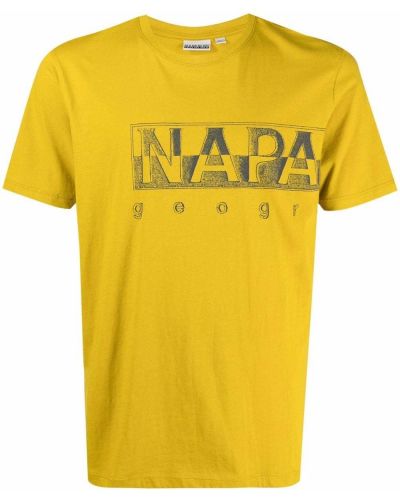 Camiseta con estampado Napapijri amarillo
