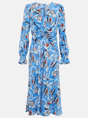 Midi šaty s potlačou Diane Von Furstenberg modrá