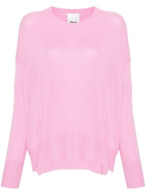 Sweter z kaszmiru z okrągłym dekoltem Allude różowy
