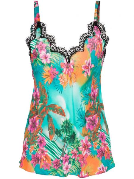 Tanktop i crepe Roberto Cavalli grøn