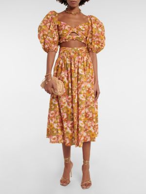 Kvetinová bavlnená dlhá sukňa Zimmermann