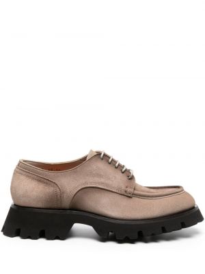 Pantofi derby din piele de căprioară Santoni maro