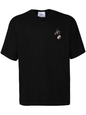 Bavlněné tričko s potiskem Rta černé