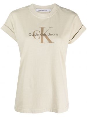 T-shirt con stampa Calvin Klein Jeans grigio