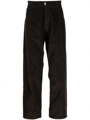 Ravne hlače iz rebrastega žameta Ymc rjava
