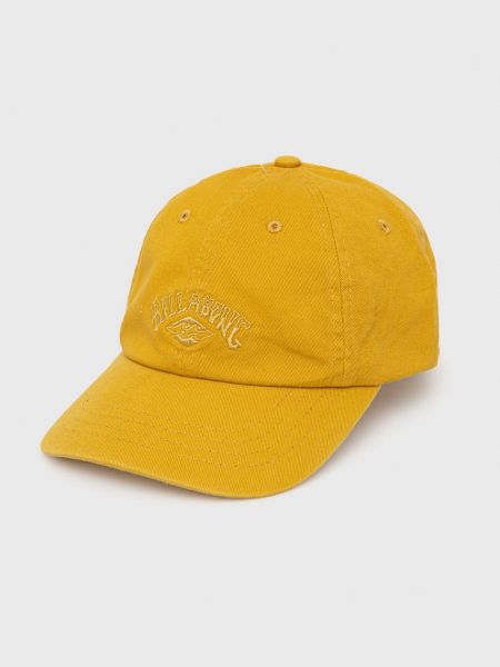 Памучна шапка с апликация Billabong жълто