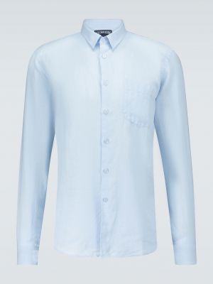 Льняная рубашка Vilebrequin синяя