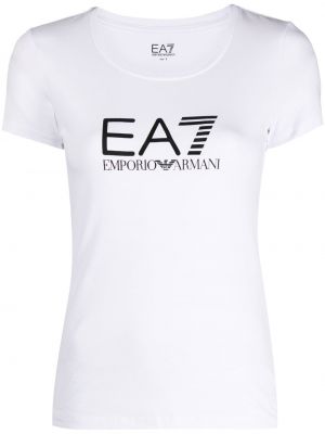 Koszulka z nadrukiem Ea7 Emporio Armani biała