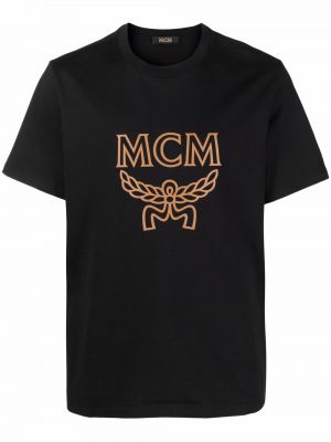 T-shirt mit rundem ausschnitt Mcm schwarz