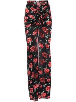 Długa spódnica w kwiatki z nadrukiem drapowana Magda Butrym