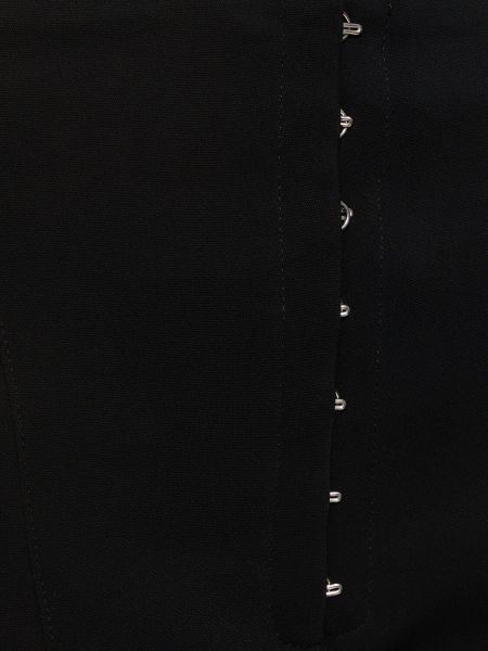 Krepové viskózové kalhoty Mugler černé