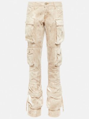 Pantalones cargo de cintura baja The Attico beige