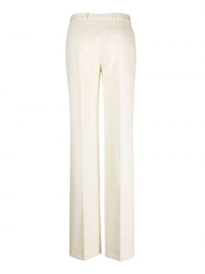 Vlněné rovné kalhoty Del Core bílé
