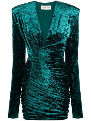 Aksamitna sukienka koktajlowa Alexandre Vauthier zielona