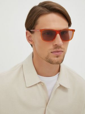 Saint Laurent okulary przeciwsłoneczne męskie kolor pomarańczowy
