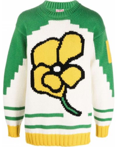 Sweter w kwiatki z nadrukiem Kenzo