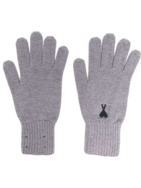 Ръкавици бродирани от мерино вълна Ami Paris