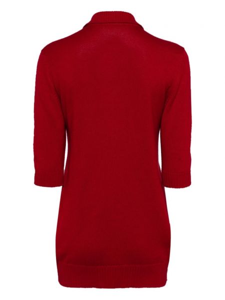 Haut à boutons en tricot Chanel Pre-owned rouge