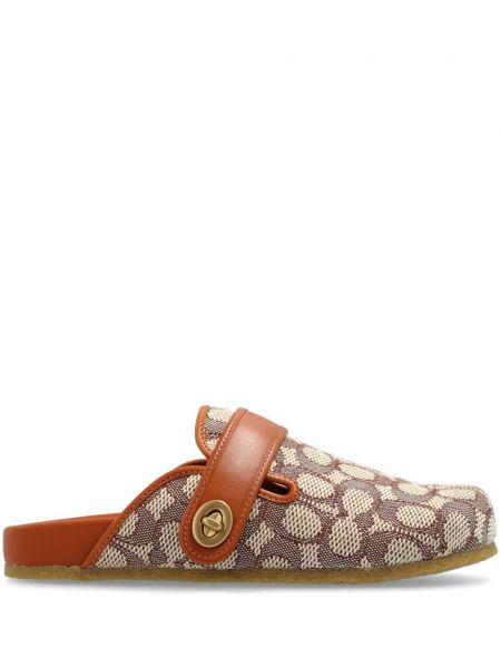 Jacquard mules Coach brun