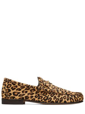 Pantofi loafer din piele de căprioară cu imagine cu model leopard Hyusto