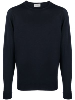 Vlnený sveter z merina John Smedley modrá
