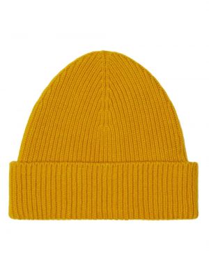 Haftowana czapka z kaszmiru Burberry żółta