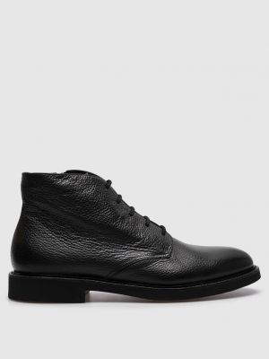 Черные кожаные ботинки с мехом Doucal's