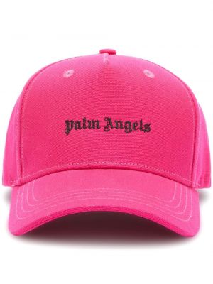 Cappello con visiera con stampa Palm Angels rosa