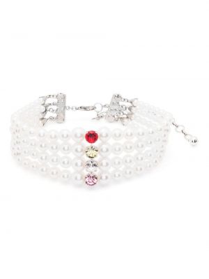 Náhrdelník s perlami Alessandra Rich biela