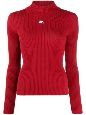 Пуловер бродиран Courreges червено