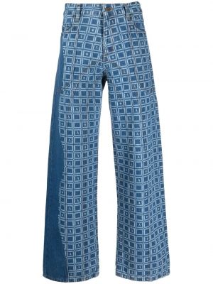 Jeans à imprimé à motif géométrique Ahluwalia bleu