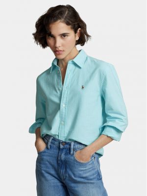 Voľná priliehavá košeľa Polo Ralph Lauren modrá