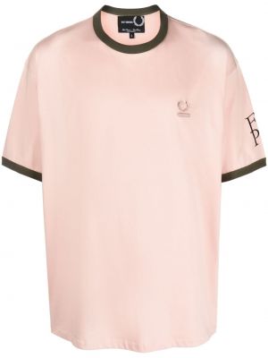 Памучна тениска Raf Simons X Fred Perry розово