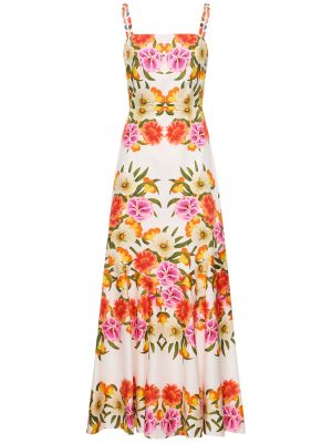 Pamučna maksi haljina s cvjetnim printom s printom Borgo De Nor bijela