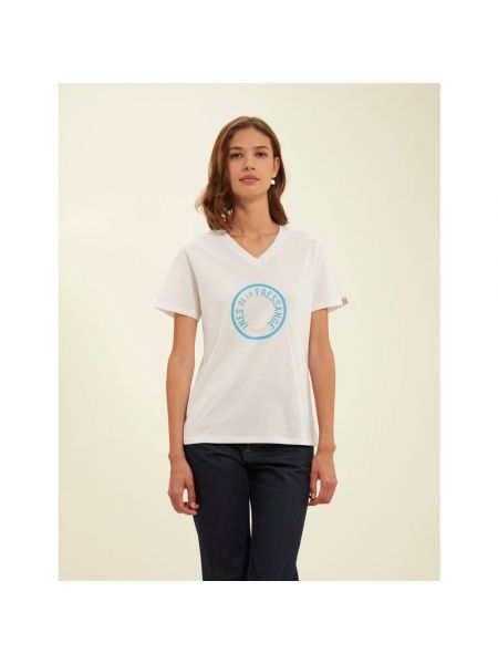 T-shirt mit v-ausschnitt Ines De La Fressange Paris weiß