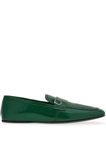 Pantofi loafer din piele Ferragamo verde