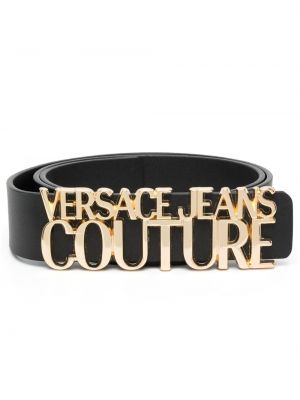 Usnjeni pas Versace Jeans Couture črna