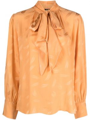 Блуза с панделка с принт Seventy оранжево