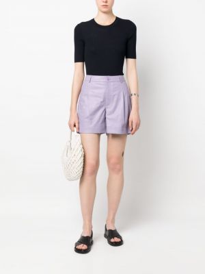 Shorts taille haute en cuir P.a.r.o.s.h. violet