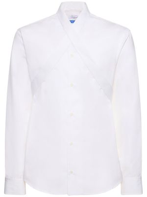 Памучна риза Off-white бяло