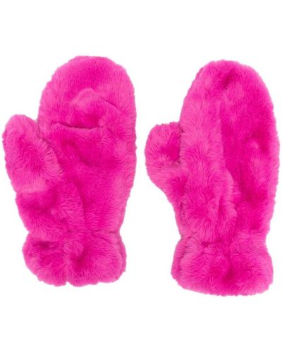 Mănuși cu blană Apparis roz